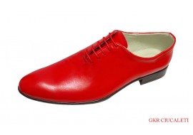 OFERTA MARIMEA 42, 44  - Pantofi barbati eleganti, din piele naturala, rosu, Enzo Class - GKR,LENZOCLASSRED